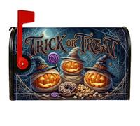 Jack-o'-Lantern Housses de boîte aux lettres magnétiques, fantaisie, vibrante, toile d'araignée, sucette, pour Halloween, décoration de cour, 53,3 x 64,9 cm, orange