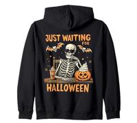 Jack O Lantern Just Waiting for Halloween Squelette drôle Sweat à Capuche