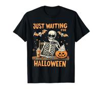 Jack O Lantern Just Waiting for Halloween Squelette drôle T-Shirt