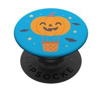 Jack O Lantern Montgolfière en Forme de Citrouille Motif Halloween PopSockets PopGrip Adhésif