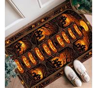 Jack-o'-Lantern - Tapis de couloir effrayant et festif, maison hantée, arbres nus, Halloween, bord antidérapant, tapis rectangulaire pour cuisine, porte, entrée, table de chevet, décoration de chevet