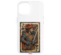 Jack of Clubs Warrior Knight Medieval Fantasy Lucky Poker Coque pour iPhone 15