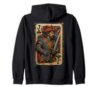 Jack of Clubs Warrior Knight Medieval Fantasy Lucky Poker Sweat à Capuche