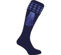 Jack Pyke - Chaussettes de Chasse Harlequin - avec Garters - Bleu Marine/Bleu Clair