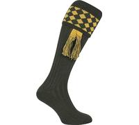 Jack Pyke - Chaussettes de Chasse Harlequin - avec Garters - Vert/doré