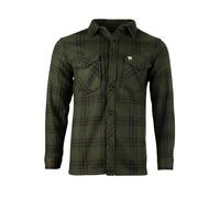 JACK PYKE Chemise à manches longues en polaire à carreaux verts, Vert, XXL