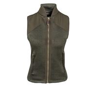 JACK PYKE Gilet polaire mélangé pour femme, gilet léger sans manches avec épaules durables pour la campagne et l'extérieur - Gilet sans manches avec fermeture éclair intégrale avec col haut - Olive