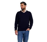 Jack Pyke - Pull Ashcombe - 100% Laine d'agneau - col V - Bleu Marine - XXL