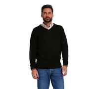 Jack Pyke - Pull Ashcombe - 100% Laine d'agneau - col V - Vert Olive foncé - S