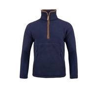 JACK PYKE Pull junior en polaire Sherpa à demi-fermeture éclair, pull en polaire pour enfants avec poche kangourou zippée, haut de campagne confortable pour la marche, le camping, la randonnée, bleu
