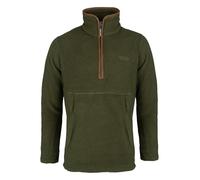 JACK PYKE Pull junior en polaire Sherpa à demi-fermeture éclair, pull en polaire pour enfants avec poche kangourou zippée, haut de campagne confortable pour la marche, le camping, la randonnée, vert