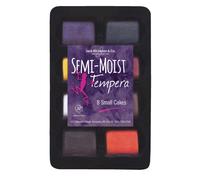 Jack Richeson Petits g teaux tempera semi-humides avec plateau Couleurs assorties Lot de 8