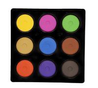 Jack Richeson Secondary Mini Tempera Cakes avec plateau Couleurs brillantes assorties Lot de 9