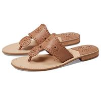 Jack Rogers Sandales de plage Palm pour femme - Style à enfiler, doublure et semelle intérieure en cuir et talon en bois empilé, Café Au Lait/Café Au Lait, 38 EU