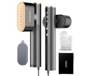Jack & Rose Défroisseur vapeur avec tension duale 100-240V Steamer portable pour vêtements, fer à repasser de voyage 2-en-1 1000W, défroisseur vapeur à chauffe rapide pour une utilisation mondiale
