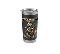 Jack Russel chien motard, esprit moto rebelle Gobelet isotherme en acier inoxydable double paroi