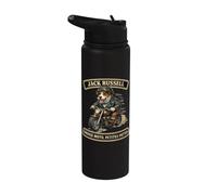Jack Russel chien motard, esprit moto rebelle Stainless Steel Insulated Water Bottle