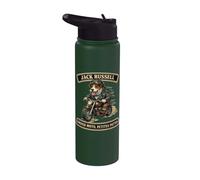 Jack Russel chien motard, esprit moto rebelle Stainless Steel Insulated Water Bottle