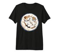 Jack Russel Terrier Chien se Relaxant avec Panier pour Chien T-Shirt Haut de Gamme