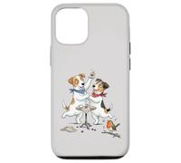 Jack Russel Terrier Chiens Dansant avec Tasse de café Le Matin Coque pour iPhone 12/12 Pro