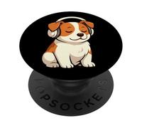 Jack Russel Terrier Portant des écouteurs pour Chien Maman Papa PopSockets PopGrip Adhésif