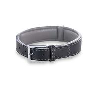 Jack & Russell Collier en Cuir Amy véritable avec Cachet J&R Original - Robuste et élégant (XS - Circonférence du Cou 28,0-34,5 cm, Noir/Gris)