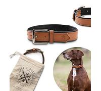 Jack & Russell Collier en Cuir de qualité supérieure pour Chien Lilly - Collier en Cuir pour Chien Cuir de Veau - Collier en Cuir pour Chien Lilly en Cuir véritable (M, Marron)