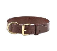 Jack & Russell Collier pour Chien Peter en Cuir de qualité supérieure - Cuir véritable d'origine avec Tampon J&R embossé - Collier en Cuir de Buffle Marron Peter (S)