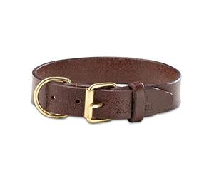 Jack & Russell Collier pour Chien Peter en Cuir de qualité supérieure - Cuir véritable d'origine avec Tampon J&R embossé - Collier en Cuir de Buffle Marron Peter (S)