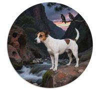 Jack Russell Terrier 1000 Pièces Puzzle Animal de Compagnie Chien Puzzle Circulaire pour Adultes Et Enfants Classiques l'art De La Décoration Moderne Qualité Supérieure 1000pcs (67.5x67.5cm)