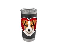 Jack Russell Terrier Cœur Gobelet isotherme en acier inoxydable double paroi