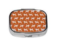 Jack Russell Terriers Orange Cute Dog Jack Russells, boîte à pilules méta à 2 compartiments, étui à médicaments, organisateur portable