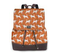 Jack Russell Terriers Orange Cute Dog Jack Russells,Sac à dos imperméable pour femme, sac à dos de voyage léger en cuir PU tendance