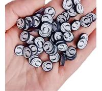 Jack Skellington - Fimo - 5 mm et 10 mm - Pour Halloween - Fimo - Argile polymère - Parfait pour le bricolage de slime - Décoration alimentaire - Noir - 10 mm