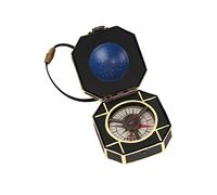 Jack Sparrow Compass Prop - Étui en plastique avec cordon en cuir synthétique - 7,6 cm - Produit sous licence officielle