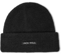 Jack Wills Adults Rib Knitted Beanie Noir Hommes Unisex