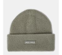 Jack Wills Adults Rib Knitted Beanie Whased Khaki Hommes Unisex