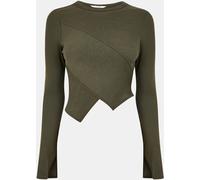 Jack Wills Asymmetric Rib Top Kaki foncé 12 (M) Female