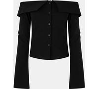 Jack Wills Bardot Long-Sleeve Plain Shirt Noir 10 (S) Female