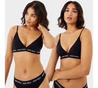 Jack Wills Biddstone Multipack Bralette 2 Pack Noir 12 (M) Female