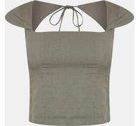 Jack Wills Cap Sleeve Blouse Kaki 10 (S) Female