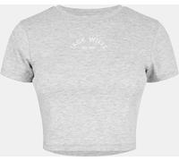 Jack Wills Cropped Baby Tee Ladies Marl gris 14 (L) Female