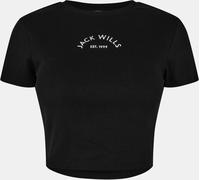 Jack Wills Cropped Baby Tee Ladies Noir 14 (L) Female