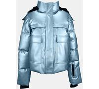 Jack Wills Cropped Puffer Jacket Bleu métallique 14 (L) Female