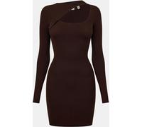 Jack Wills Cut Out Ribbed Mini Dress Marron foncé 8 (XS) Female