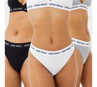 Jack Wills Deptford Multipack Thong 3 Pack Blanc/ Gris/ Noir 16 (XL) Female