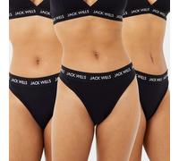 Jack Wills Deptford Multipack Thong 3 Pack Noir 14 (L) Female