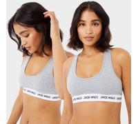 Jack Wills Dibsdall Multipack Bralette 2 Pack Ladies Marl gris 14 (L) Female