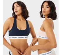 Jack Wills Dibsdall Multipack Bralette 2 Pack Ladies Rose/Marine 10 (S) Female