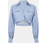 Jack Wills Draped Cropped Blouse Bleu doux 8 (XS) Female